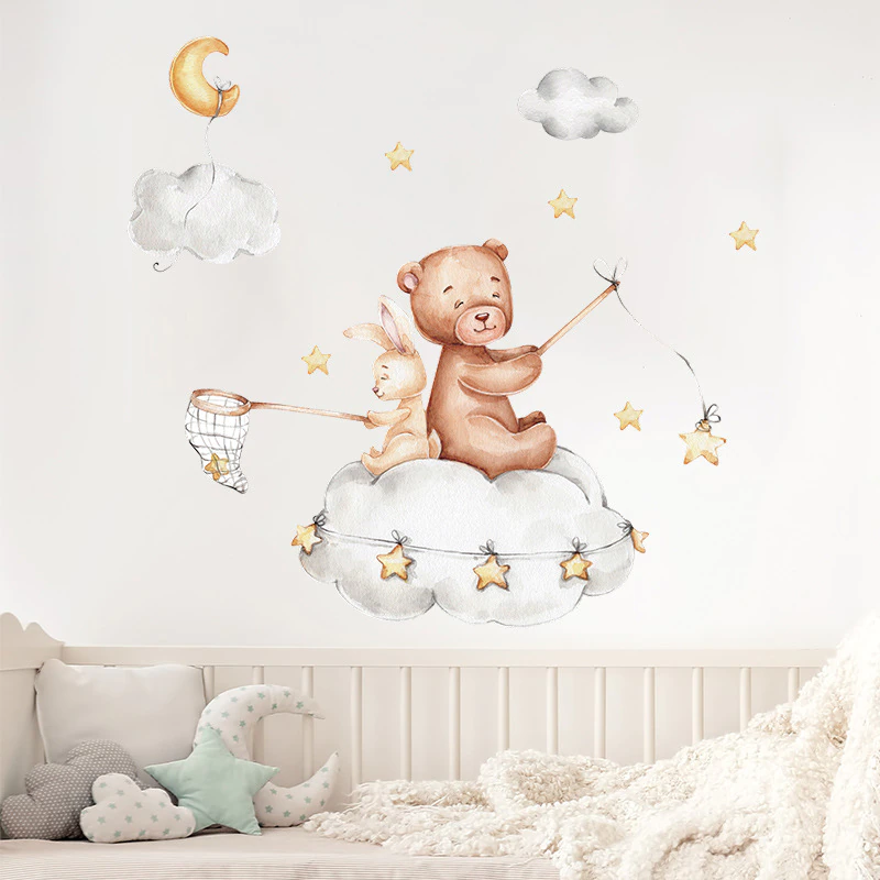 Bear-Bunny-Star-Moon-Wall-Stickers-Baby-Kids-Room-Home-Decoration-Wallpaper-Living-Room-Bedroom-Nursery